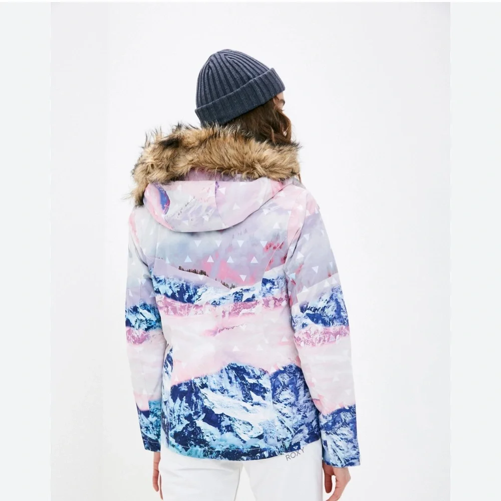 Roxy Women's Multicolor Pink & Blue Ski Snow Jacket